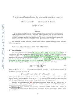A note on diffusion limits for stochastic gradient descent