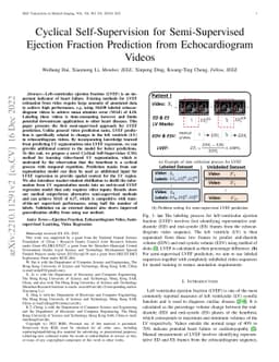 Cyclical Self-Supervision for Semi-Supervised Ejection Fraction
  Prediction from Echocardiogram Videos