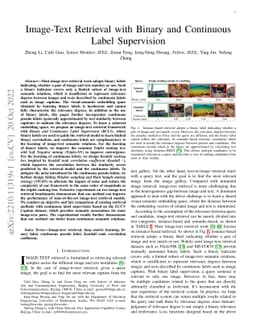 Image-Text Retrieval with Binary and Continuous Label Supervision
