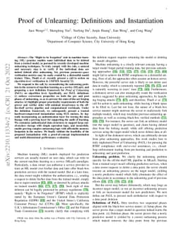 Proof of Unlearning: Definitions and Instantiation