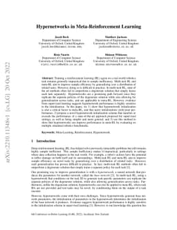 Hypernetworks in Meta-Reinforcement Learning