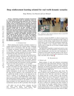 Deep reinforcement learning oriented for real world dynamic scenarios