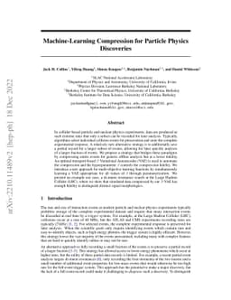 Machine-Learning Compression for Particle Physics Discoveries