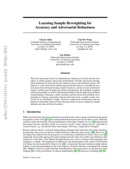 Learning Sample Reweighting for Accuracy and Adversarial Robustness