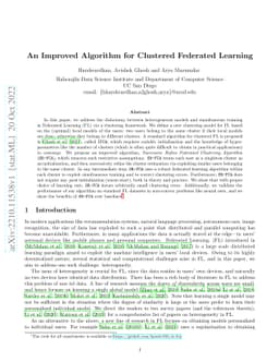 An Improved Algorithm for Clustered Federated Learning