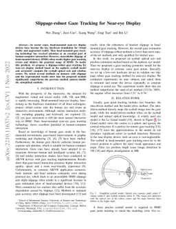 Slippage-robust Gaze Tracking for Near-eye Display