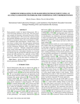 Improved Normalizing Flow-Based Speech Enhancement using an All-pole
  Gammatone Filterbank for Conditional Input Representation