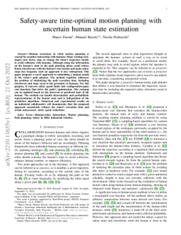 Safety-aware time-optimal motion planning with uncertain human state
  estimation