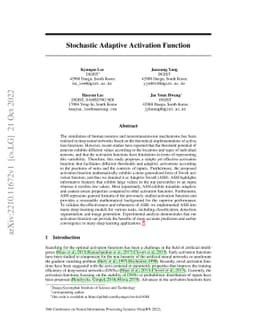 Stochastic Adaptive Activation Function