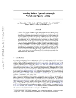Learning Robust Dynamics through Variational Sparse Gating