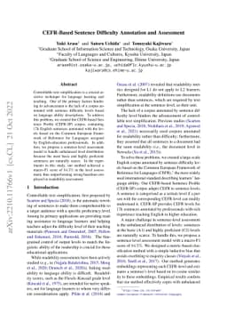 CEFR-Based Sentence Difficulty Annotation and Assessment