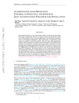 Augmentation with Projection: Towards an Effective and Efficient Data
  Augmentation Paradigm for Distillation