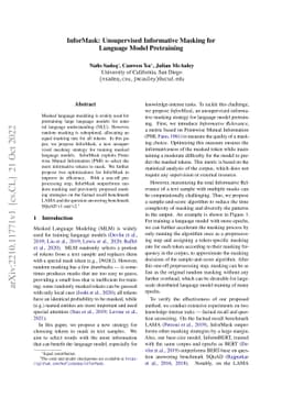 InforMask: Unsupervised Informative Masking for Language Model
  Pretraining