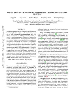 Motion Matters: A Novel Motion Modeling For Cross-View Gait Feature
  Learning