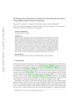 3D Human Pose Estimation in Multi-View Operating Room Videos Using
  Differentiable Camera Projections