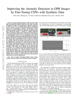 Improving the Anomaly Detection in GPR Images by Fine-Tuning CNNs with
  Synthetic Data