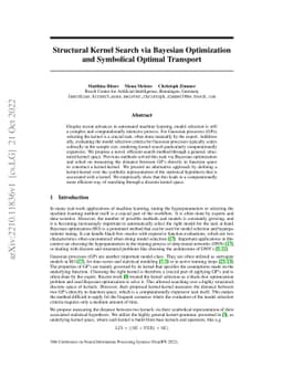 Structural Kernel Search via Bayesian Optimization and Symbolical
  Optimal Transport