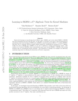 Learning in RKHM: a $C^*$-Algebraic Twist for Kernel Machines