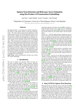 Spoken Term Detection and Relevance Score Estimation using Dot-Product
  of Pronunciation Embeddings