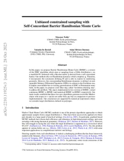 Unbiased constrained sampling with Self-Concordant Barrier Hamiltonian
  Monte Carlo