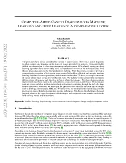 Computer-Aided Cancer Diagnosis via Machine Learning and Deep Learning:
  A comparative review
