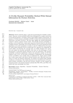 A GA-like Dynamic Probability Method With Mutual Information for Feature
  Selection