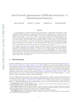 Neural Network Approximations of PDEs Beyond Linearity: A
  Representational Perspective