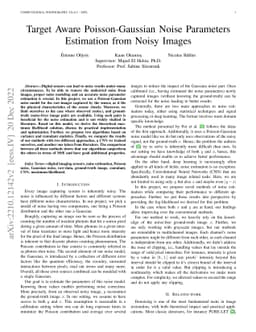Target Aware Poisson-Gaussian Noise Parameters Estimation from Noisy
  Images