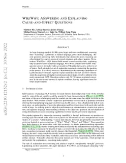 WikiWhy: Answering and Explaining Cause-and-Effect Questions