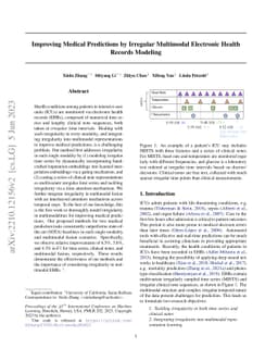Improving Medical Predictions by Irregular Multimodal Electronic Health
  Records Modeling