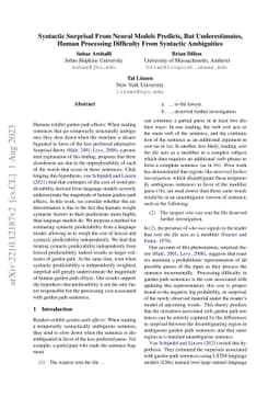 Syntactic Surprisal From Neural Models Predicts, But Underestimates,
  Human Processing Difficulty From Syntactic Ambiguities