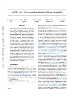 Just Mix Once: Worst-group Generalization by Group Interpolation