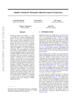 Adaptive Tuning for Metropolis Adjusted Langevin Trajectories