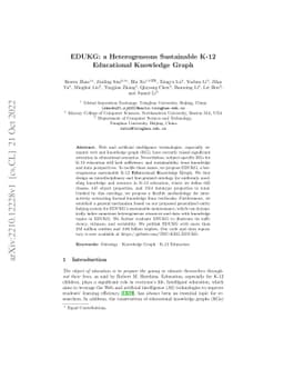 EDUKG: a Heterogeneous Sustainable K-12 Educational Knowledge Graph