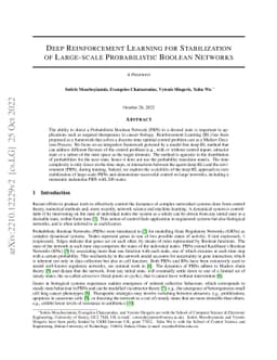 Deep Reinforcement Learning for Stabilization of Large-scale
  Probabilistic Boolean Networks
