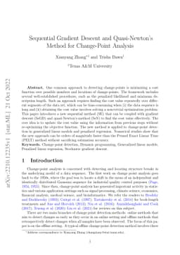 Sequential Gradient Descent and Quasi-Newton's Method for Change-Point
  Analysis