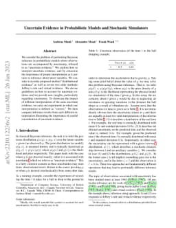 Uncertain Evidence in Probabilistic Models and Stochastic Simulators