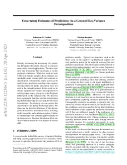 Uncertainty Estimates of Predictions via a General Bias-Variance
  Decomposition