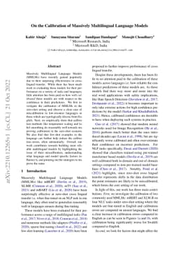 On the Calibration of Massively Multilingual Language Models