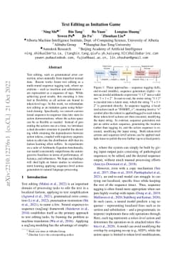Text Editing as Imitation Game
