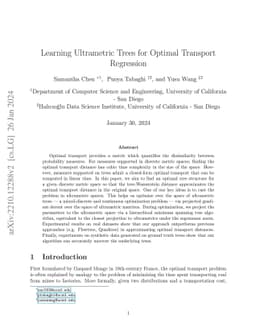 Learning Ultrametric Trees for Optimal Transport Regression