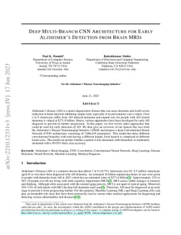 Deep Multi-Branch CNN Architecture for Early Alzheimer's Detection from
  Brain MRIs