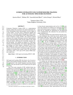 Guided contrastive self-supervised pre-training for automatic speech
  recognition