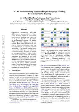 P$^3$LM: Probabilistically Permuted Prophet Language Modeling for
  Generative Pre-Training