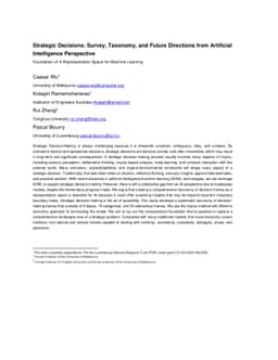 Strategic Decisions Survey, Taxonomy, and Future Directions from
  Artificial Intelligence Perspective