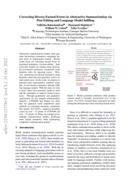Correcting Diverse Factual Errors in Abstractive Summarization via
  Post-Editing and Language Model Infilling