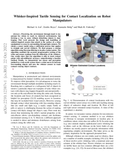 Whisker-Inspired Tactile Sensing for Contact Localization on Robot
  Manipulators