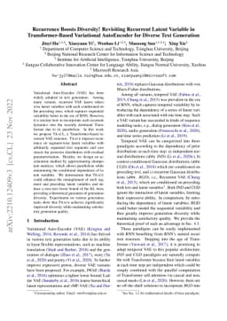 Recurrence Boosts Diversity! Revisiting Recurrent Latent Variable in
  Transformer-Based Variational AutoEncoder for Diverse Text Generation