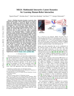 MILD: Multimodal Interactive Latent Dynamics for Learning Human-Robot
  Interaction