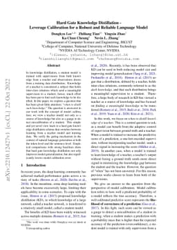 Hard Gate Knowledge Distillation -- Leverage Calibration for Robust and
  Reliable Language Model